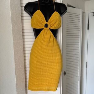 Beach Yellow Halter Dress